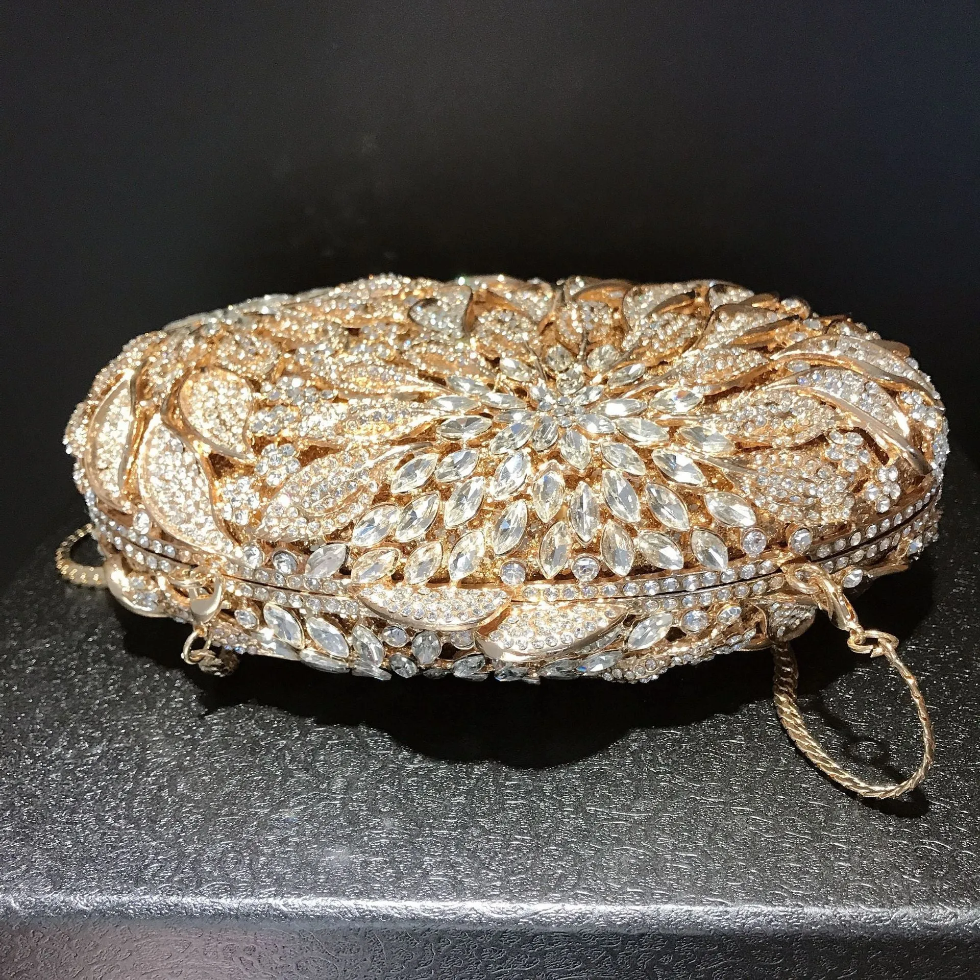 Leaf Flower Inlaid Daimond Bag