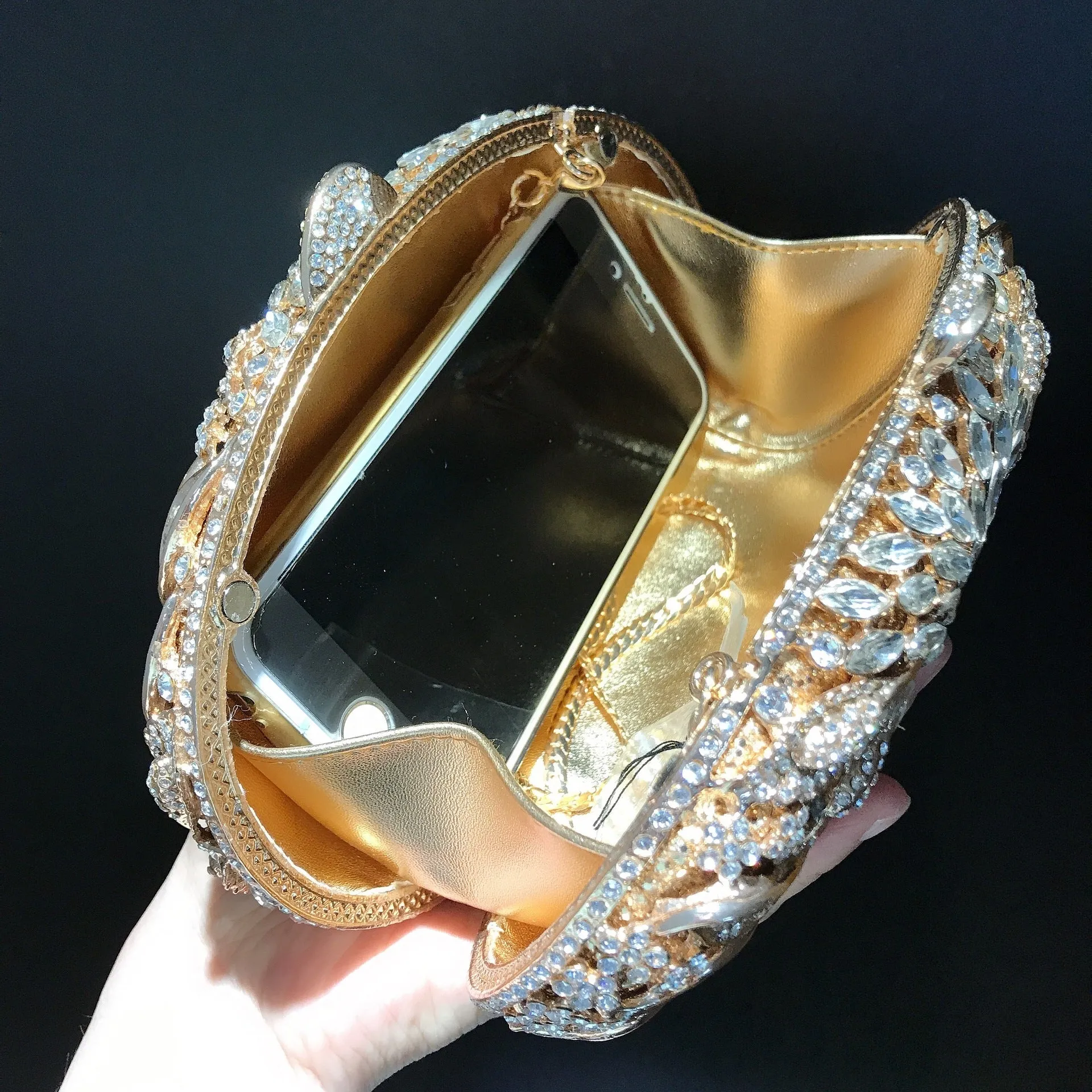 Leaf Flower Inlaid Daimond Bag