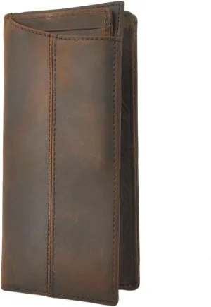 Le'aokuu Mens Genuine Leather Bifold Wallet Organizer Checkbook Card Case（0 1019 B Brown）