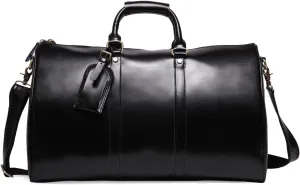 Leathario Travel Duffle Bag For Men Women Genuine Leather Overnight Weekender Bag Vintage Luggage Carry On Airplane Large Retro Unisex