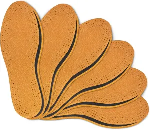 Leather Carbon Set 6 Pair Pack Leather Shoe Insoles for Men and Women with Activated Carbon Underlayer, Replacement Inserts, Kaps (Men / 7 US / 40 EUR)