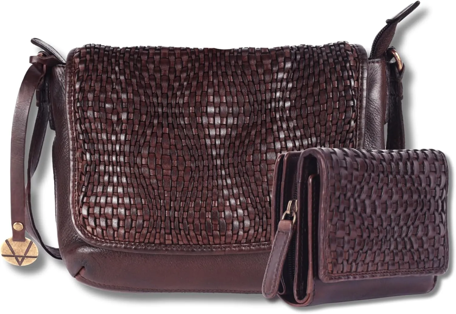 Leather Crossbody bag & Wallets for Women, Small Wallet for Ladies Zipper Coin Purse