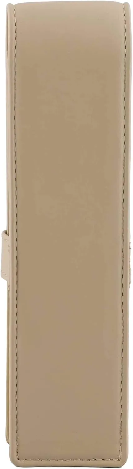 Leather Double Pen Case Pencil Pouch Holder for Two Fountain Ballpoint Rollerball Pens and Pencils