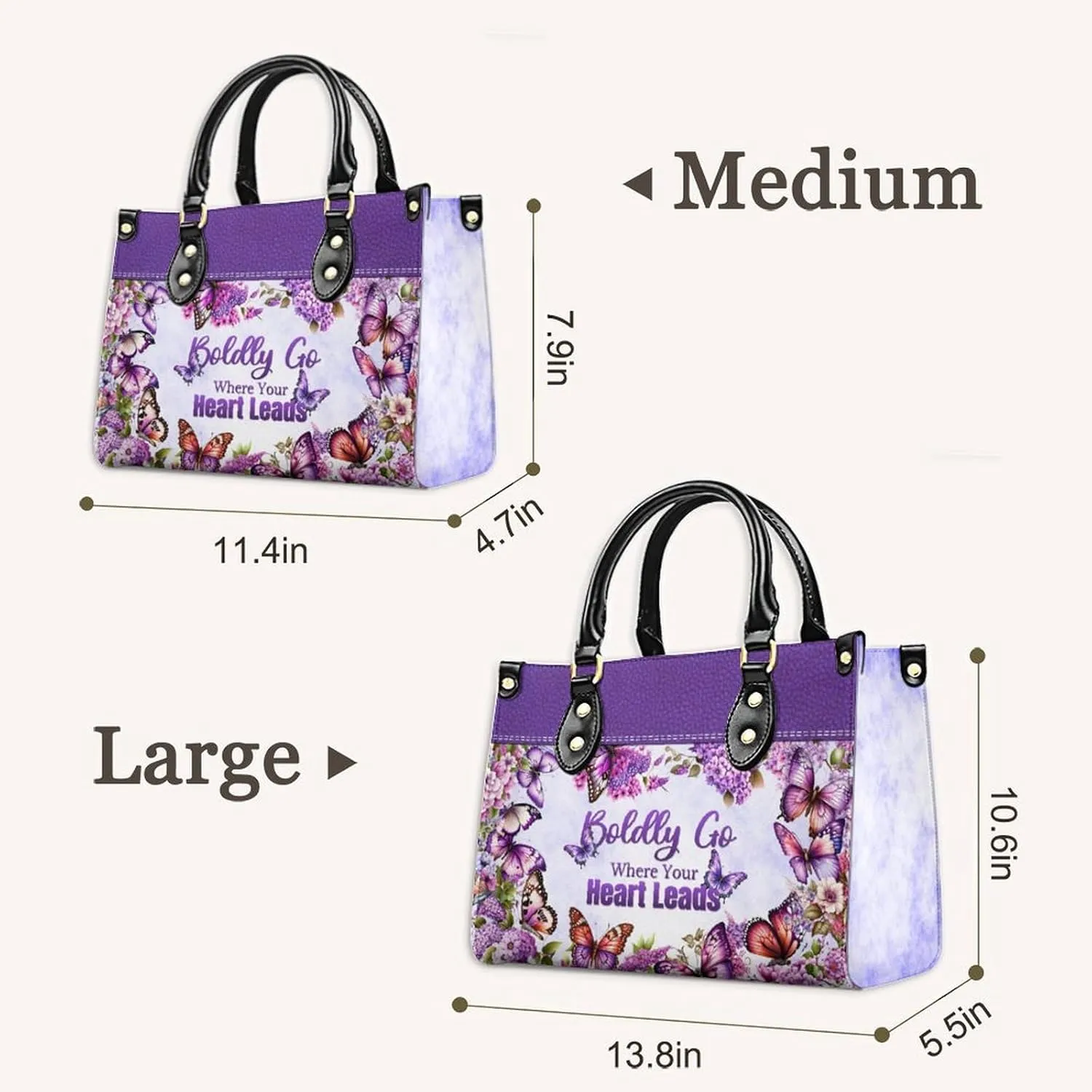 Leather Handbag for Women, Flower Tote Bags Crossbody Bag, Shoulder Purses for Daily & Travel, Gifts for Mom