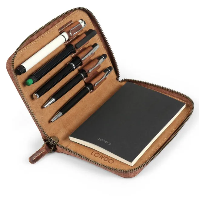 Leather Padfolio with Pencil Holder