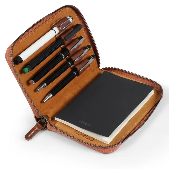 Leather Padfolio with Pencil Holder