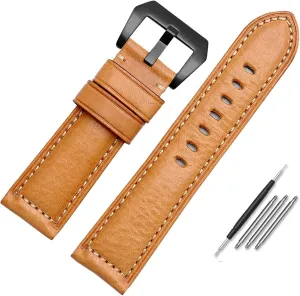 Leather Watch Band for Men, Suitable for Panerai Seiko Citizen Jeep Italian Leather Watch Chain 22mm 24mm 26mm WatchBands