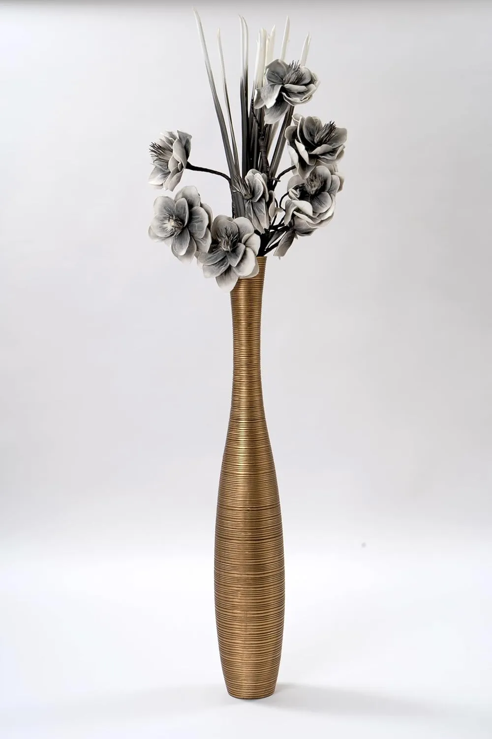 Leewadee Decorative Tall Floor Vase for Living Room Decor, 41 inches, Gold, Resin