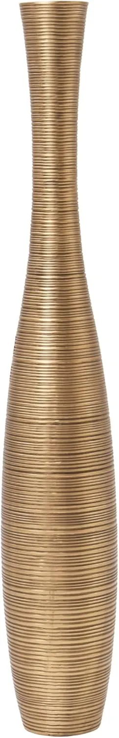 Leewadee Decorative Tall Floor Vase for Living Room Decor, 41 inches, Gold, Resin