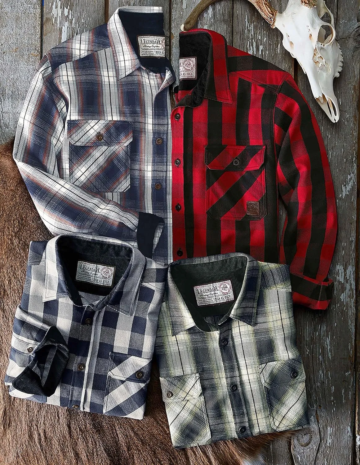 Legendary Whitetails Men's Tough as Buck Heavyweight Flannel Shirt