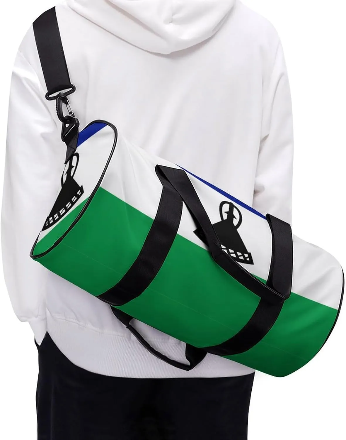 Lesotho Flag Large Capacity Gym Bag for Women Men with Wet Pocket Travel Duffel