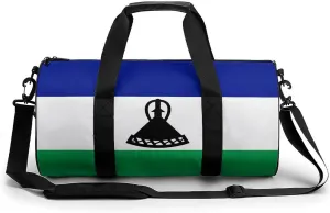 Lesotho Flag Large Capacity Gym Bag for Women Men with Wet Pocket Travel Duffel
