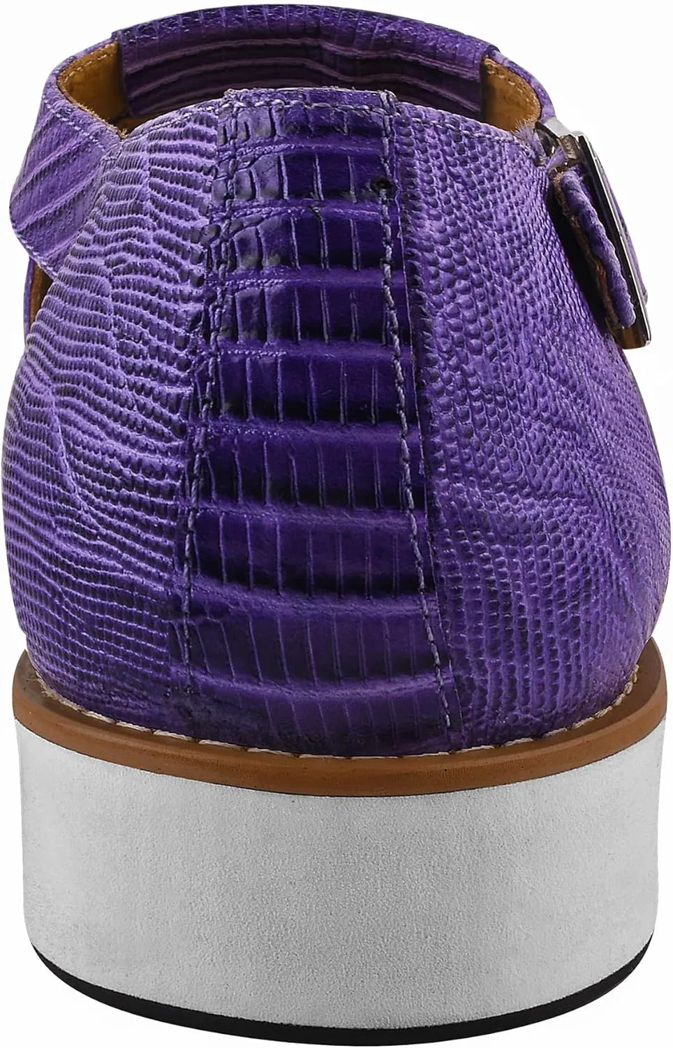 LIBERTYZENO Mens Fisherman Closed Toe Sandals Crocodile Print Genuine Leather Buckle Closure Casual Dress Shoes