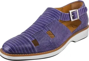 LIBERTYZENO Mens Fisherman Closed Toe Sandals Crocodile Print Genuine Leather Buckle Closure Casual Dress Shoes