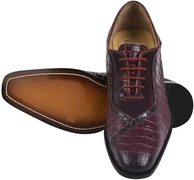 LIBERTYZENO Mens Plain & Animal Print Leather Adults Formal Lace Up Dress Shoes for Easter Gift