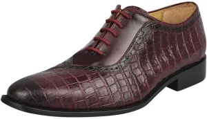 LIBERTYZENO Mens Plain & Animal Print Leather Adults Formal Lace Up Dress Shoes for Easter Gift