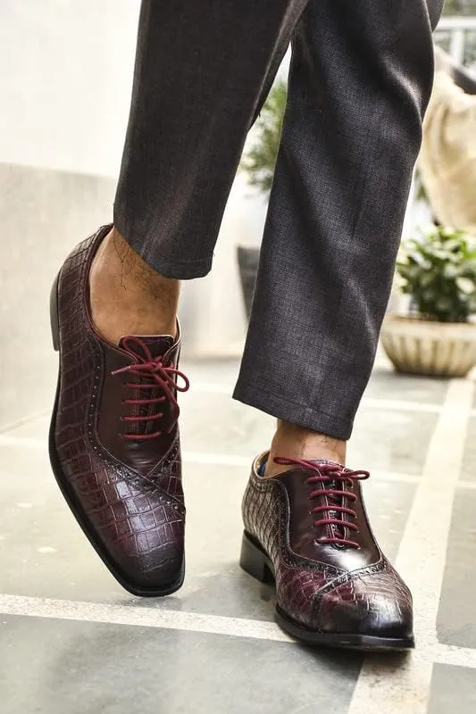 LIBERTYZENO Mens Plain & Animal Print Leather Adults Formal Lace Up Dress Shoes for Easter Gift