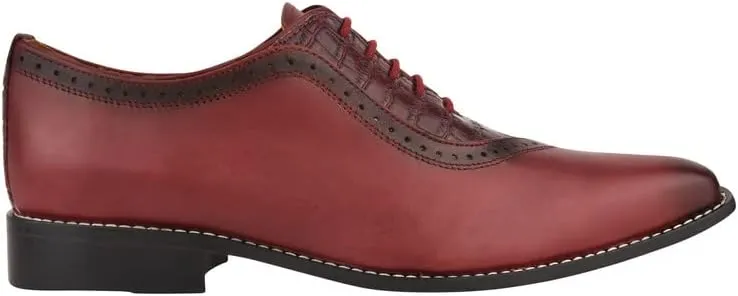 LIBERTYZENO Mens Plain & Animal Print Leather Adults Formal Lace Up Dress Shoes for Easter Gift