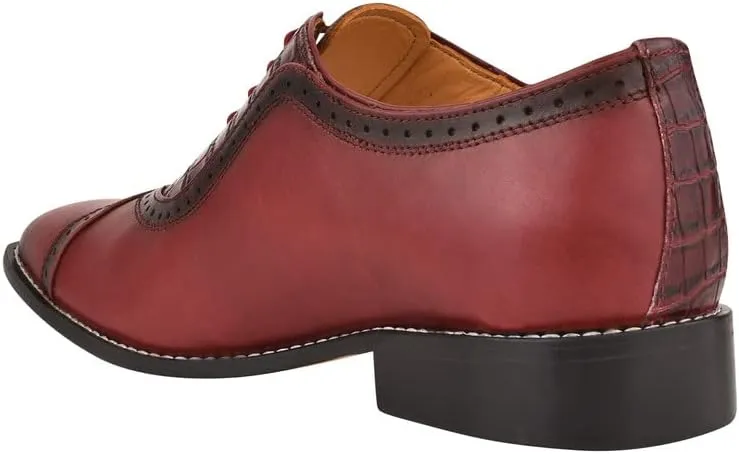 LIBERTYZENO Mens Plain & Animal Print Leather Adults Formal Lace Up Dress Shoes for Easter Gift