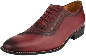 LIBERTYZENO Mens Plain & Animal Print Leather Adults Formal Lace Up Dress Shoes for Easter Gift
