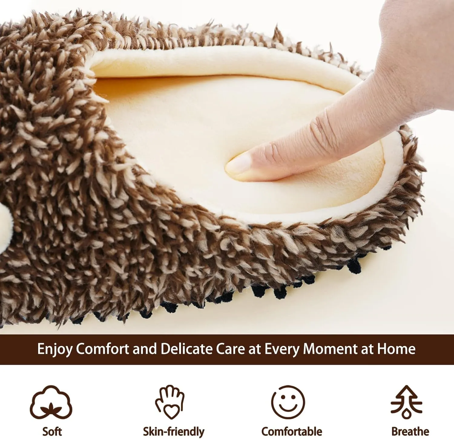 Liitrton Cartoon Hedgehog Microfiber Slippers Washable Mop Slippers for Clean Office Home Floor Dust and Hair (Women 6-7/Men 5.5)