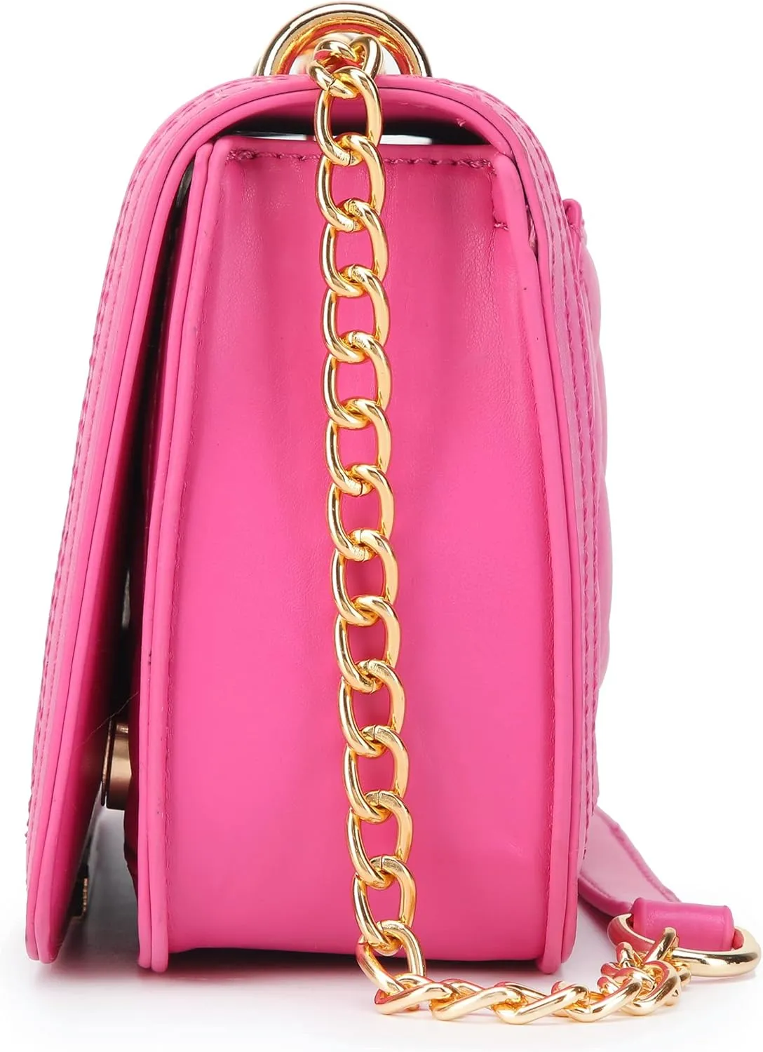 lola mae Crossbody Bags for Women Fashion Quilted Shoulder purse with Convertible Chain Strap Classic Satchel Handbag