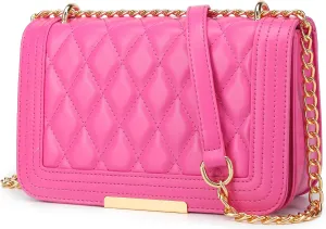 lola mae Crossbody Bags for Women Fashion Quilted Shoulder purse with Convertible Chain Strap Classic Satchel Handbag