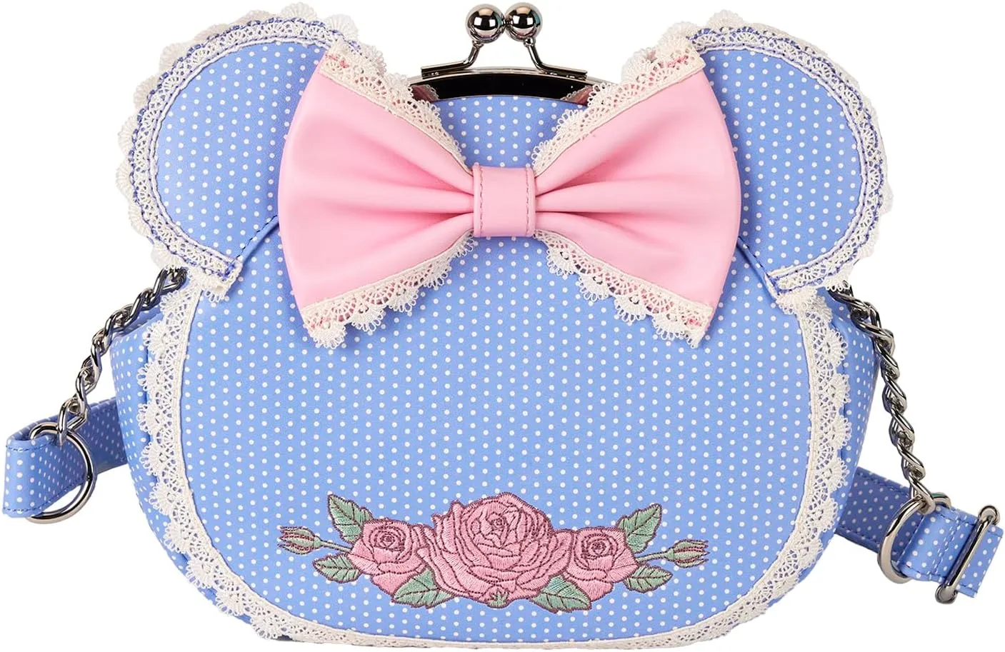 Loungefly Disney Minnie Floral and Lace Kisslock Crossbody Bag