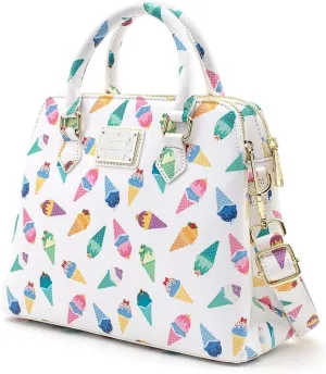 Loungefly x Disney Princess Ice Cream Crossbody Purse (One Size, White Multi)