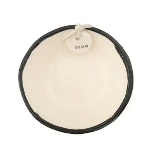 'Love' Dish - Black Rim