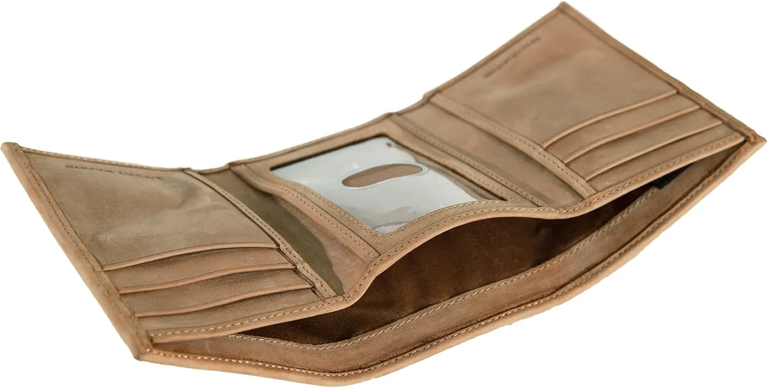 Lucky Brand Men's Trifold Wallet | Id Window | Card Slots | Leather | Organization | Durable | Stylish