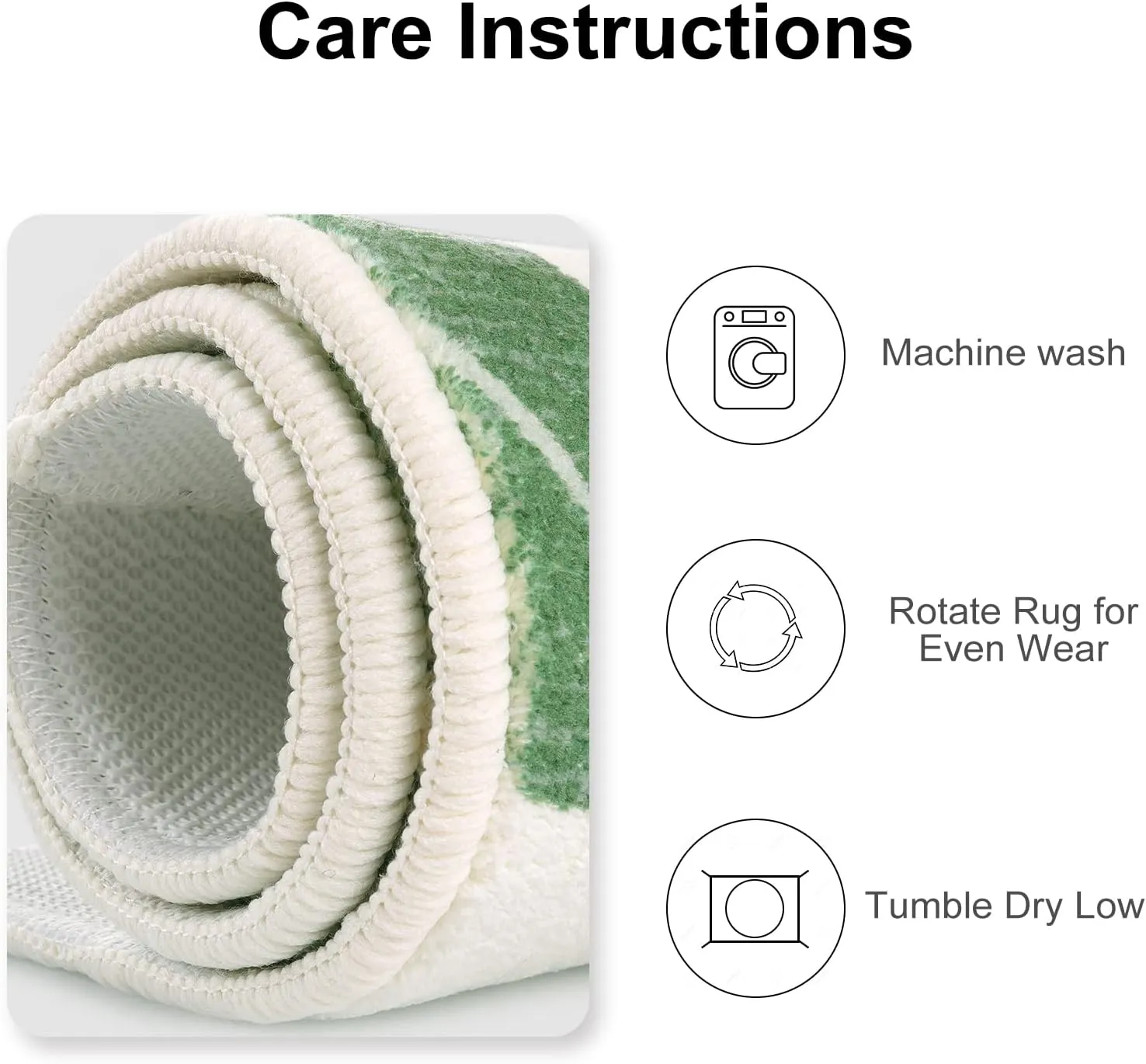 Lukinbox Bathroom Runner Rugs - Green Leaf Non-Slip Washable Bath Mats, Soft Velvet Bath Rug Cute Long Area Rug for Bathroom Kitchen Hallway Bedroom Living Room, 20"x59"