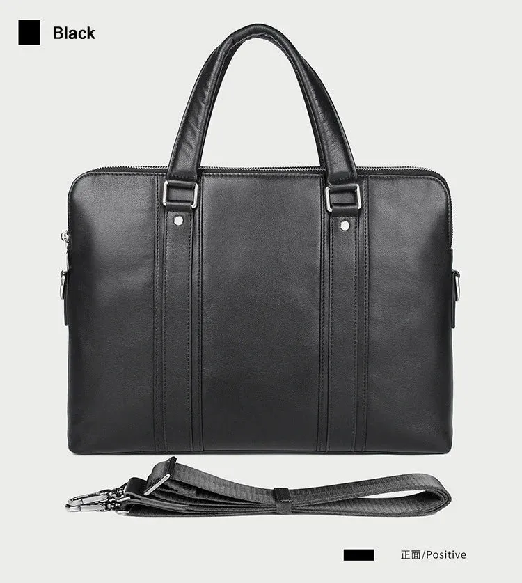 Luxury Genuine Leather Briefcase Men Leather Business Bag 15.6" Laptop Bag 14 Male Office Bag Document File Case Shoulder Bag