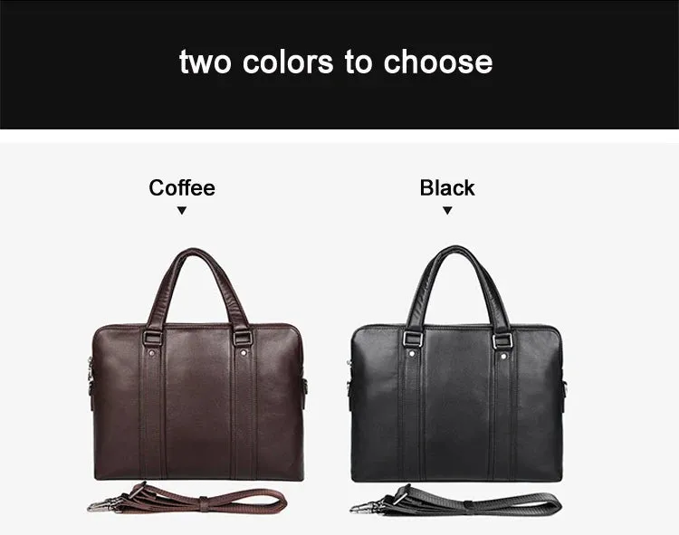 Luxury Genuine Leather Briefcase Men Leather Business Bag 15.6" Laptop Bag 14 Male Office Bag Document File Case Shoulder Bag