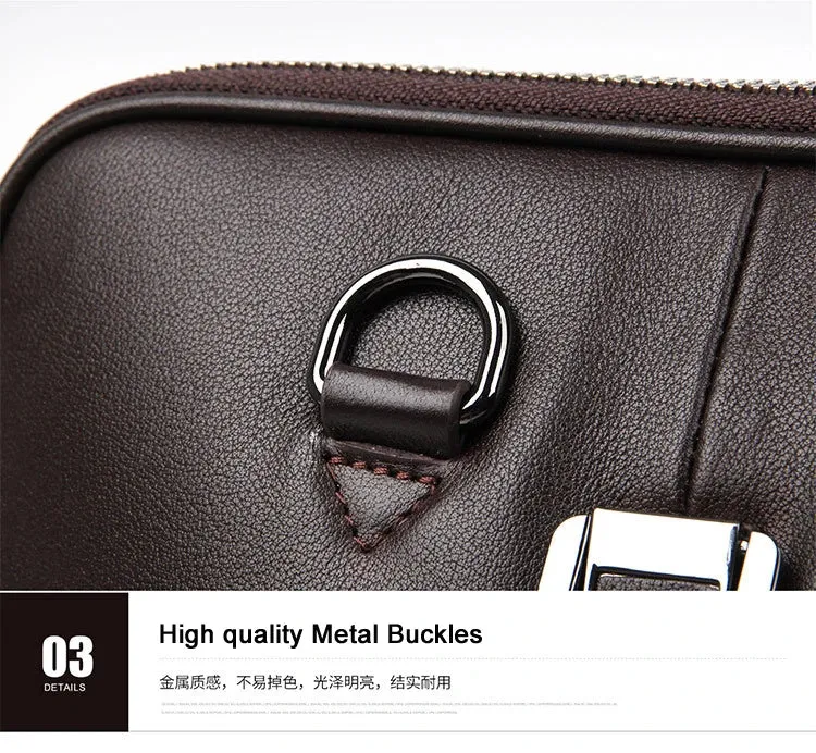Luxury Genuine Leather Briefcase Men Leather Business Bag 15.6" Laptop Bag 14 Male Office Bag Document File Case Shoulder Bag