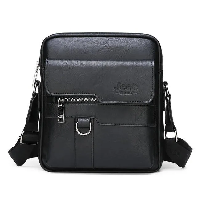 Luxury Men Messenger Bag, Crossbody Business Handbag, Male Spliter Leather Shoulder Bag