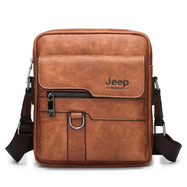 Luxury Men Messenger Bag, Crossbody Business Handbag, Male Spliter Leather Shoulder Bag