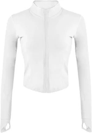 Lviefent Womens Lightweight Full Zip Running Track Jacket Workout Slim Fit Yoga Sportwear with Thumb Holes