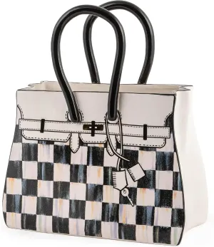 MACKENZIE-CHILDS Doodles Vase, Decorative Ceramic Vase, Handbag