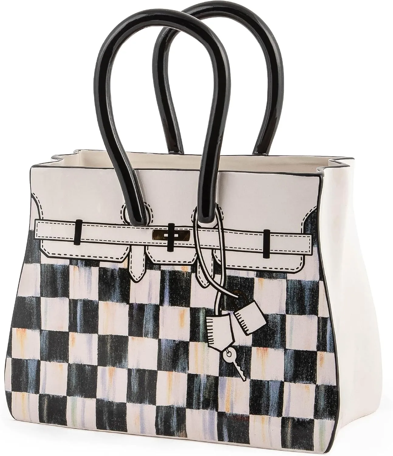 MACKENZIE-CHILDS Doodles Vase, Decorative Ceramic Vase, Handbag