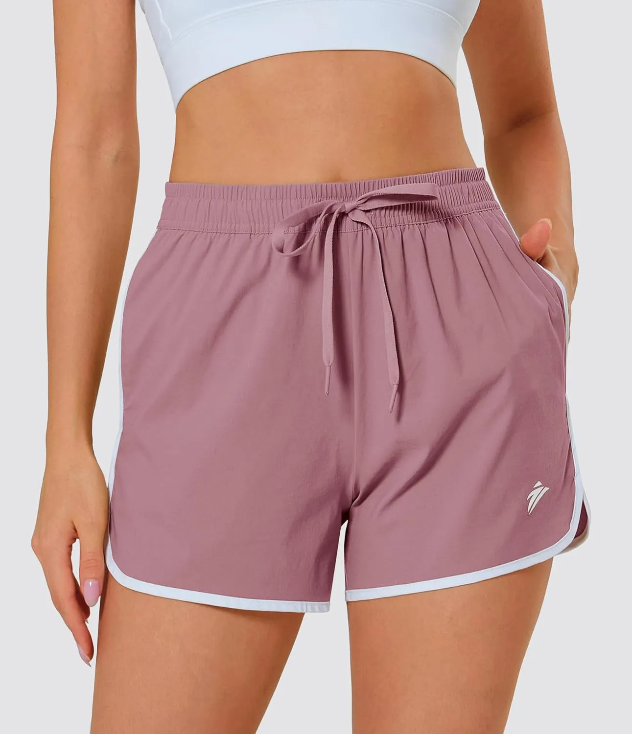MAGCOMSEN Women's Athletic Shorts with Pockets Quick Dry Lightweight 3.5" Running Gym Workout Shorts Hiking Sport