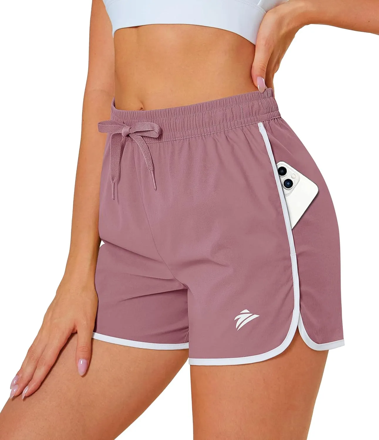 MAGCOMSEN Women's Athletic Shorts with Pockets Quick Dry Lightweight 3.5" Running Gym Workout Shorts Hiking Sport