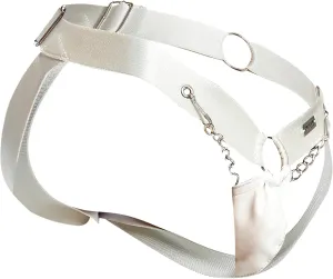 MALEBASICS DNGEON Chain Jockstrap – Synthetic Leather Metallic Ring Chain Jockstrap - Mens, 1 unit, Size OS