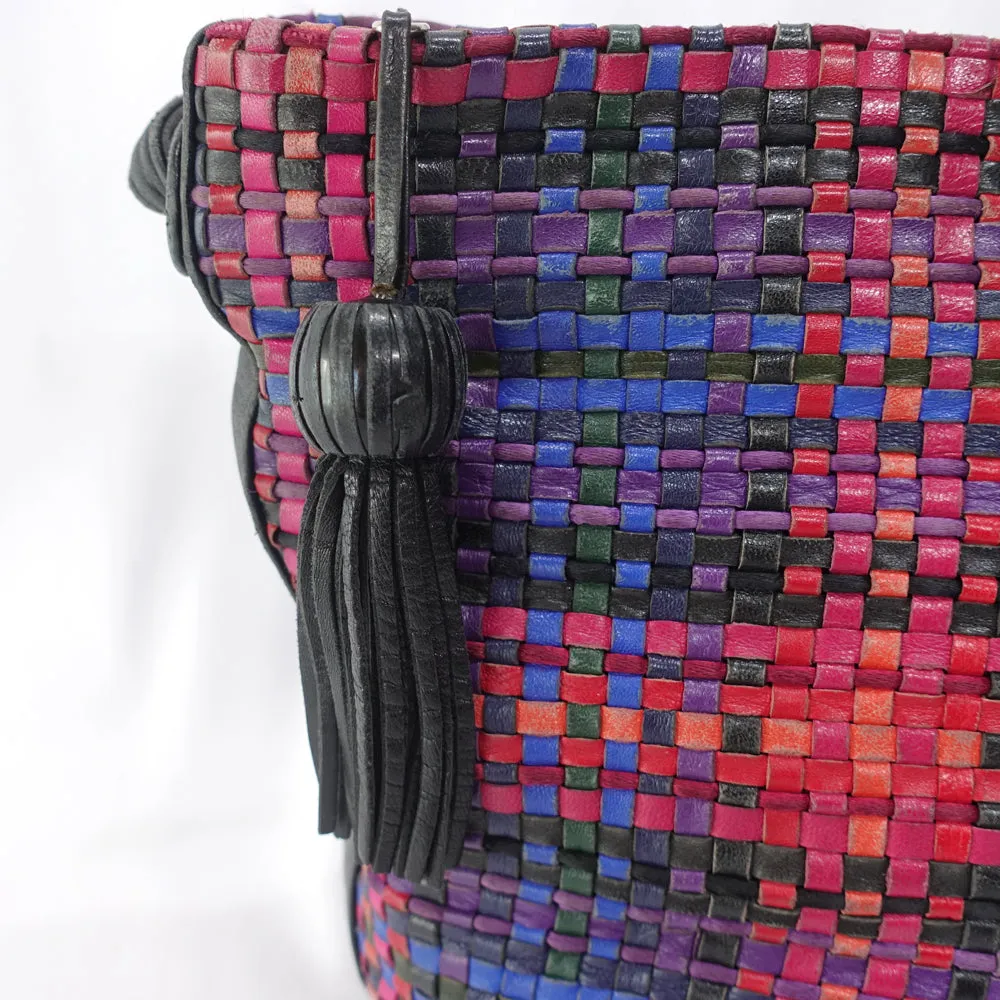MARIA - Vintage Woven Leather Shoulder Bag