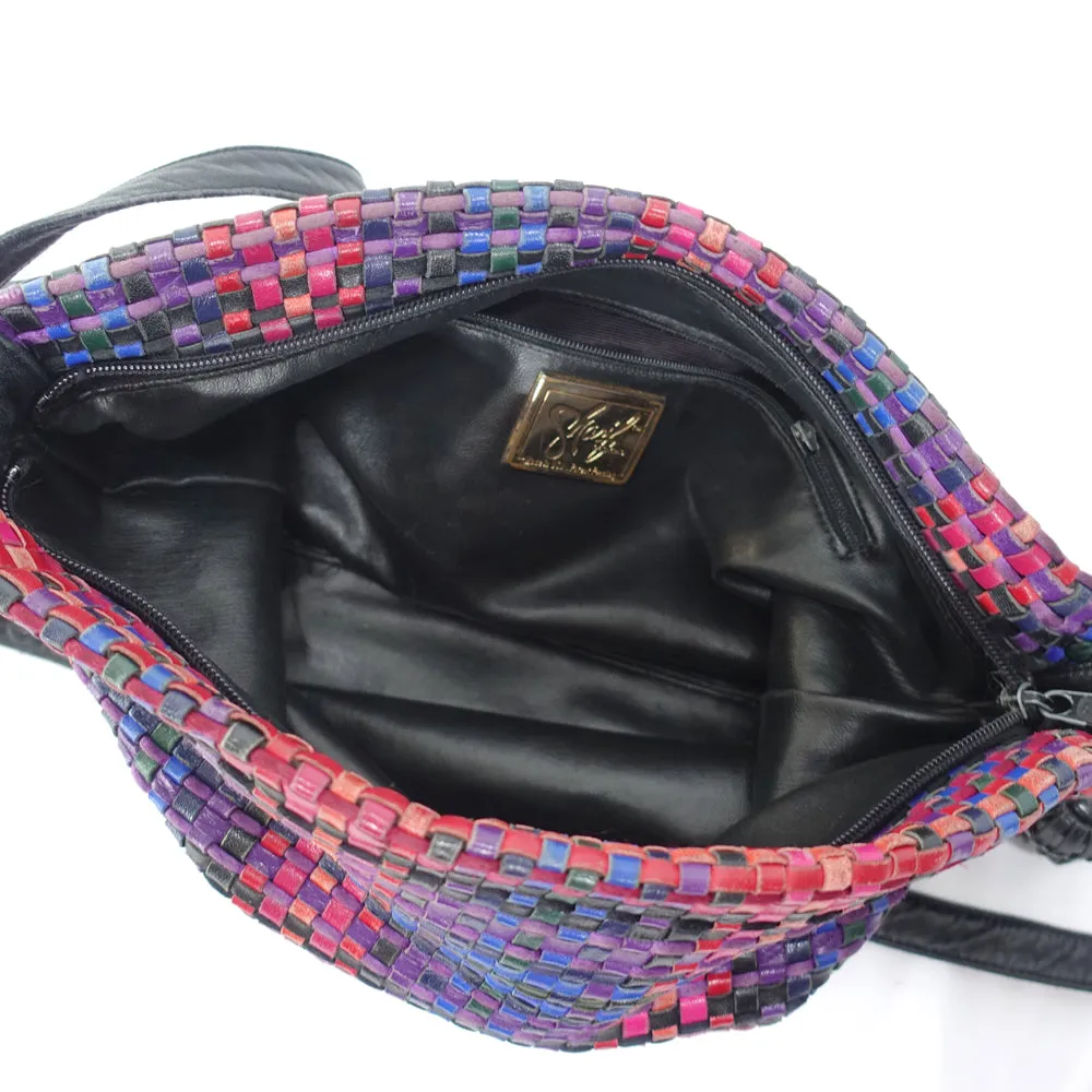 MARIA - Vintage Woven Leather Shoulder Bag