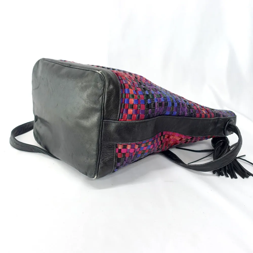 MARIA - Vintage Woven Leather Shoulder Bag