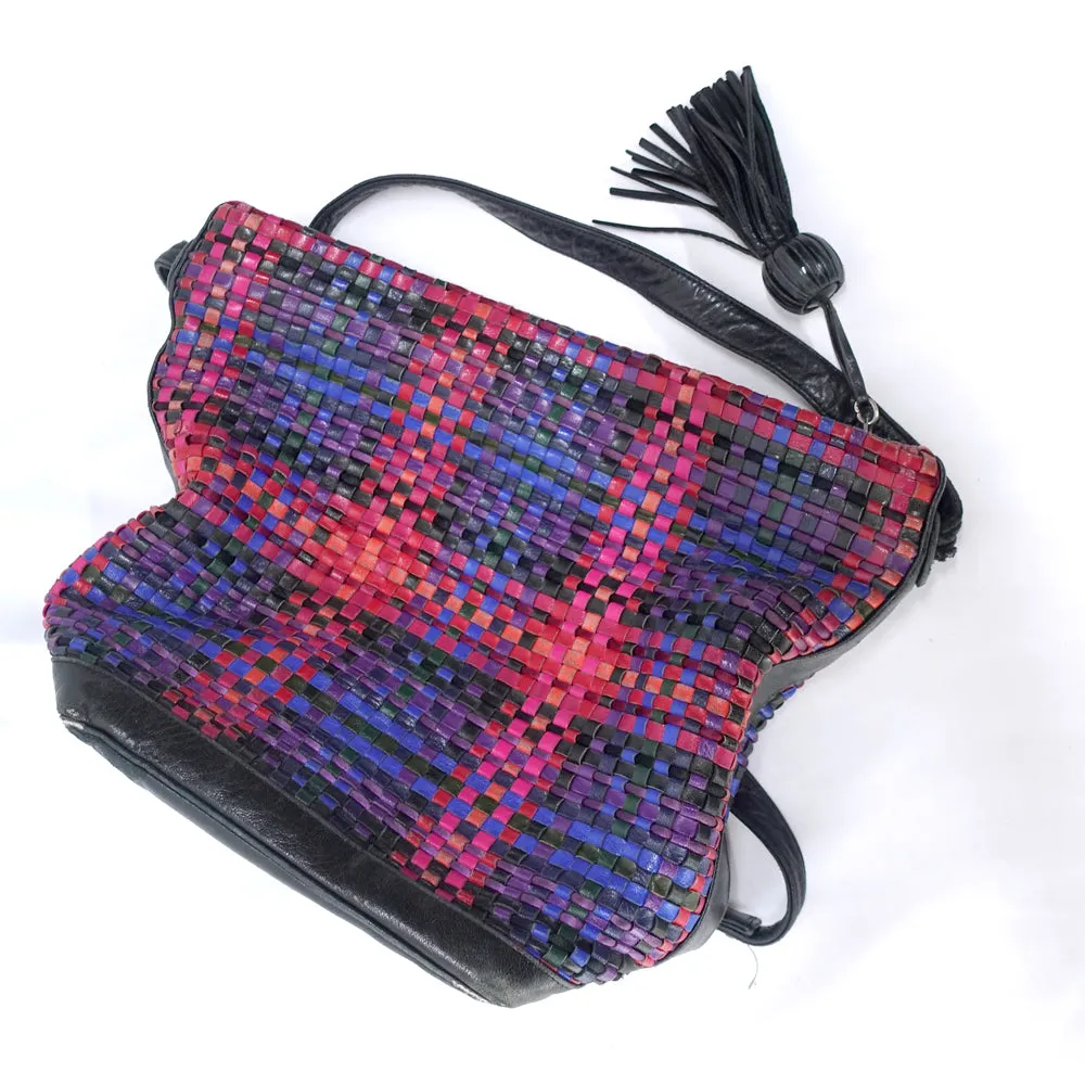 MARIA - Vintage Woven Leather Shoulder Bag