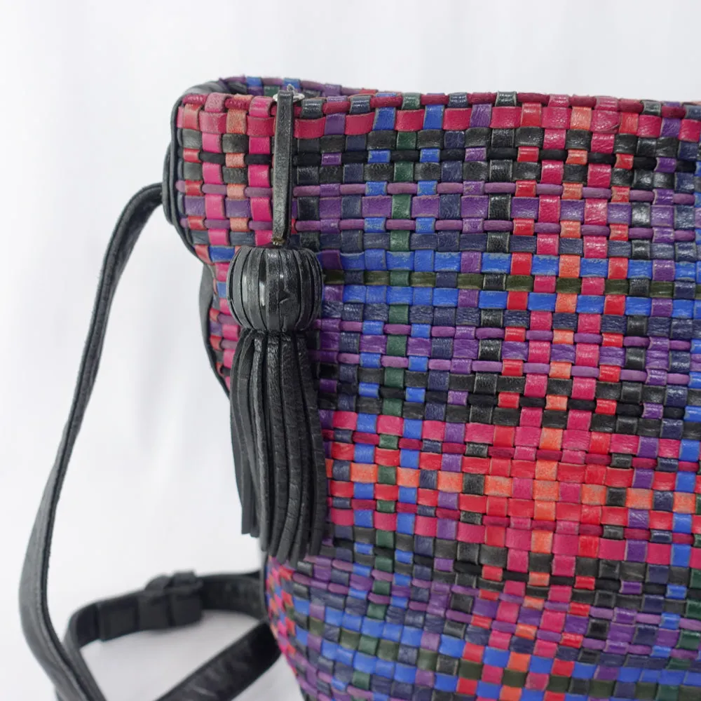 MARIA - Vintage Woven Leather Shoulder Bag