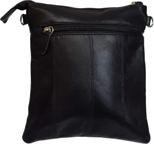 MARSHAL Women's Genuine Leather Shoulder Bag Ladies Purse With Multiple Zippers