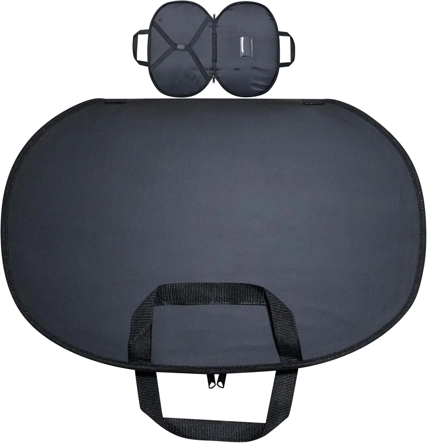 Masonic Chain Collar Case Black Imitation Leather – Black lining, Freemason Carrying Bag